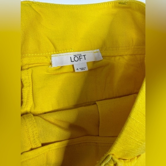 LOFT Linen Blend Riviera Lace Trim Bermuda Shorts Size 4 - Picture 2 of 7